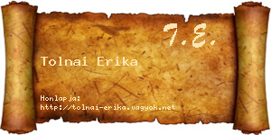 Tolnai Erika névjegykártya